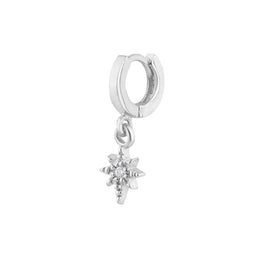 Piercing hélix en argent sterling avec petite étoile en zircone cubique, calibre 26, 8 mm