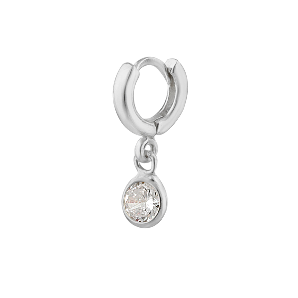 Petit piercing en argent sterling avec zircone cubique de 4 mm et hélix de 8 mm, calibre 26
