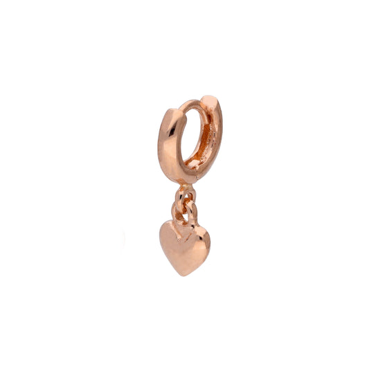 Petit piercing hélix en forme de cœur en argent sterling plaqué or rose, calibre 26