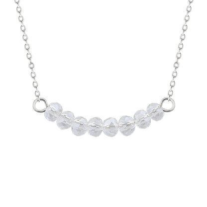 Collier réglable en argent sterling avec perles en oxyde de zirconium de 40 cm