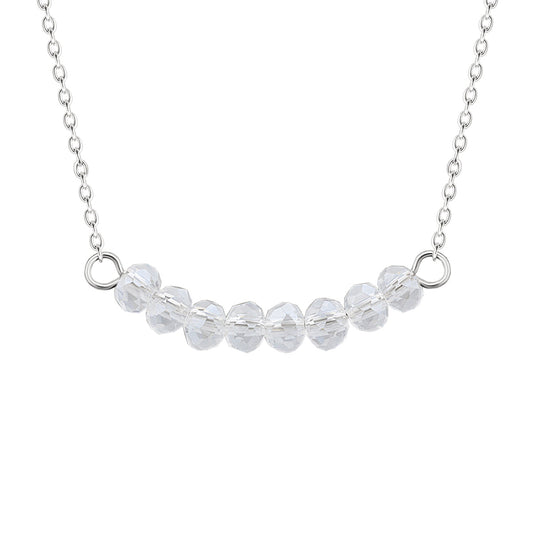 Collier réglable en argent sterling avec perles en oxyde de zirconium de 40 cm
