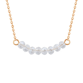 Collier en argent sterling plaqué or rose avec perles en oxyde de zirconium (40 cm)