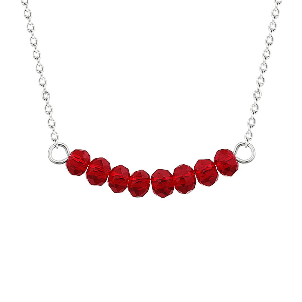 Collier réglable en argent sterling avec perles de grenat CZ de 40 cm