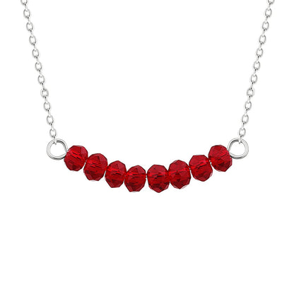 Collier réglable en argent sterling avec perles de grenat CZ de 40 cm