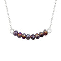 Collier réglable en argent sterling avec perles d'améthyste CZ de 40 cm