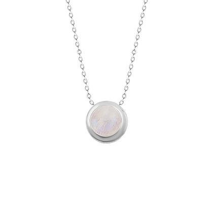 Collier réglable en argent sterling avec pierre de lune de 5 mm, 40 cm