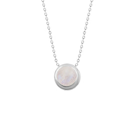 Collier réglable en argent sterling avec pierre de lune de 5 mm, 40 cm
