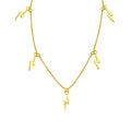 Collier multi-éclairs en argent sterling plaqué or de 40 cm