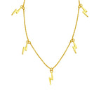 Collier multi-éclairs en argent sterling plaqué or de 40 cm
