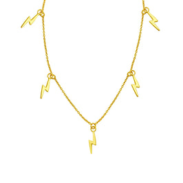 Collier multi-éclairs en argent sterling plaqué or de 40 cm