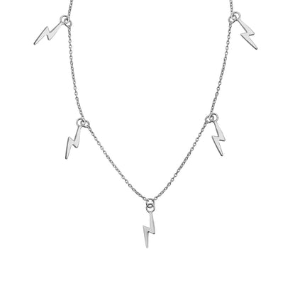 Collier réglable en argent sterling avec plusieurs éclairs de 40 cm