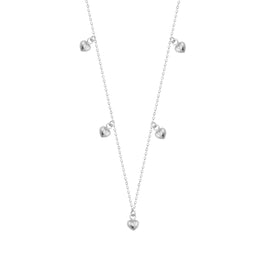 Collier réglable en argent sterling avec plusieurs cœurs de 40 cm