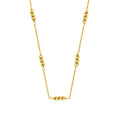 Collier triple perle en argent sterling plaqué or de 40 cm