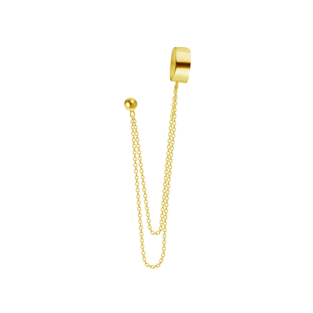Boucle d'oreille en argent sterling plaqué or et clou d'oreille boule de 4 mm