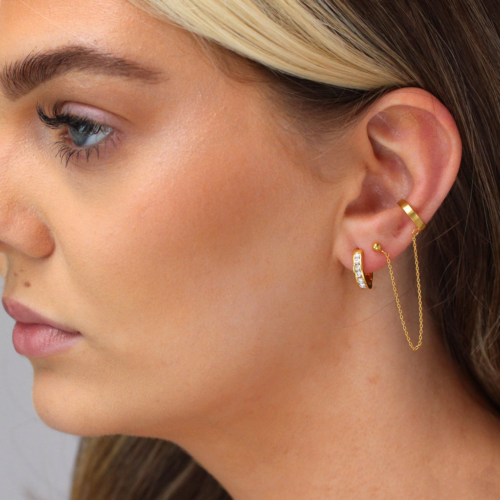 Boucles d'oreilles à tige en argent sterling plaqué or avec boules