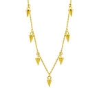 Collier multi-pointes en argent sterling plaqué or de 40 cm