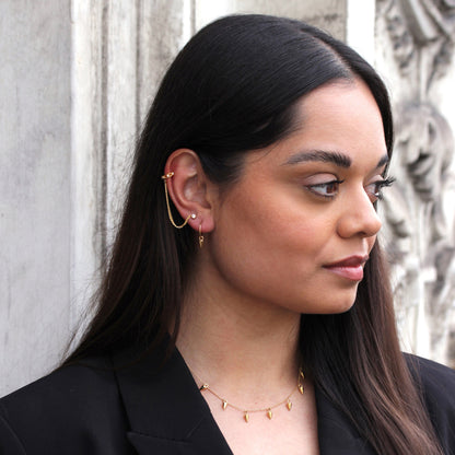 Collier multi-pointes en argent sterling plaqué or de 40 cm