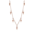 Collier multi-pointes en argent sterling plaqué or rose de 40 cm