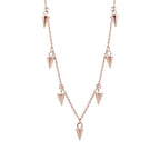 Collier multi-pointes en argent sterling plaqué or rose de 40 cm