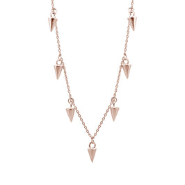 Collier multi-pointes en argent sterling plaqué or rose de 40 cm