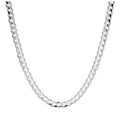 Collier en argent sterling avec chaîne gourmette de 3 mm et diamants taillés en diamants, 45,7 cm