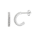 Boucles d'oreilles créoles ouvertes en argent sterling avec zircones cubiques de 10 mm