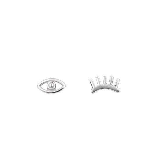Boucles d'oreilles à tige en argent sterling avec œil clignotant