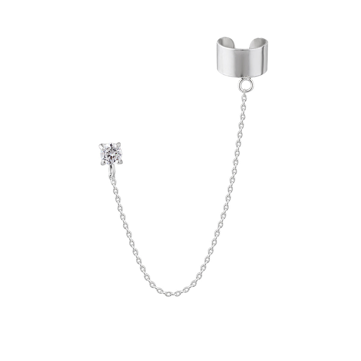 Boucle d'oreille à tige en argent sterling avec zircone cubique