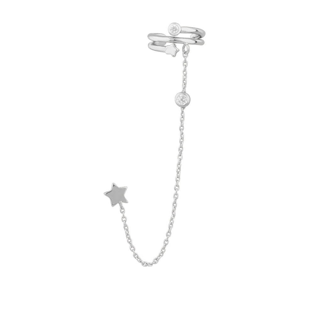 Boucles d'oreilles à tige en argent sterling avec étoiles filantes