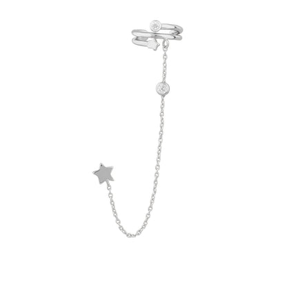 Boucles d'oreilles à tige en argent sterling avec étoiles filantes