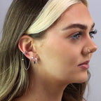 Boucles d'oreilles à tige en argent sterling avec étoiles filantes