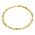 Bracelet gourmette en argent sterling plaqué or de 3,5 mm, 17,8 cm
