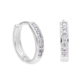 Boucles d'oreilles créoles en argent sterling avec pavé d'alexandrite et zircone cubique de 15 mm