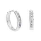 Boucles d'oreilles créoles en argent sterling avec pavé d'alexandrite et zircone cubique de 15 mm