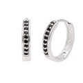 Boucles d'oreilles créoles en argent sterling avec pavé de zircones cubiques noires de 19 mm