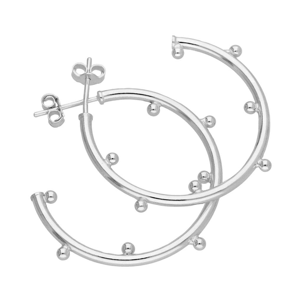 Boucles d'oreilles créoles ouvertes en argent sterling de 30 mm