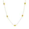 Collier en argent sterling plaqué or avec plusieurs pierres de naissance en citrine et zircone cubique