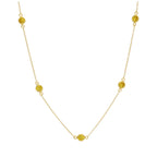 Collier en argent sterling plaqué or avec plusieurs pierres de naissance en citrine et zircone cubique