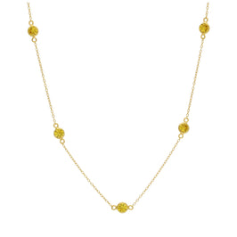 Collier en argent sterling plaqué or avec plusieurs pierres de naissance en citrine et zircone cubique