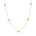 Collier en argent sterling plaqué or avec pierres de naissance en zircone cubique multi-péridot