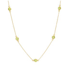 Collier en argent sterling plaqué or avec pierres de naissance en zircone cubique multi-péridot