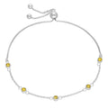 Bracelet réglable en argent sterling avec plusieurs citrines et zircones cubiques