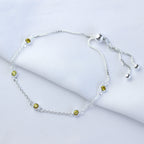 Bracelet réglable en argent sterling avec plusieurs citrines et zircones cubiques