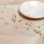 Boucles d'oreilles créoles en argent sterling avec aigue-marine et zircone cubique de 12 mm