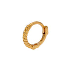 Piercing hélix minuscule torsadé en or 9 carats, créole de 7 mm, calibre 26