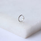 Piercing créole hélix en or blanc 9 carats, petit anneau torsadé de 7 mm, calibre 26