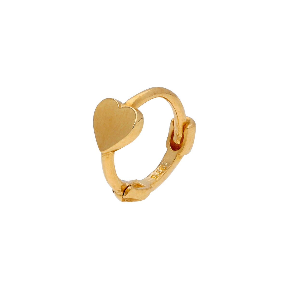 Piercing créole en or 9 carats en forme de petit cœur de 7 mm, calibre 26