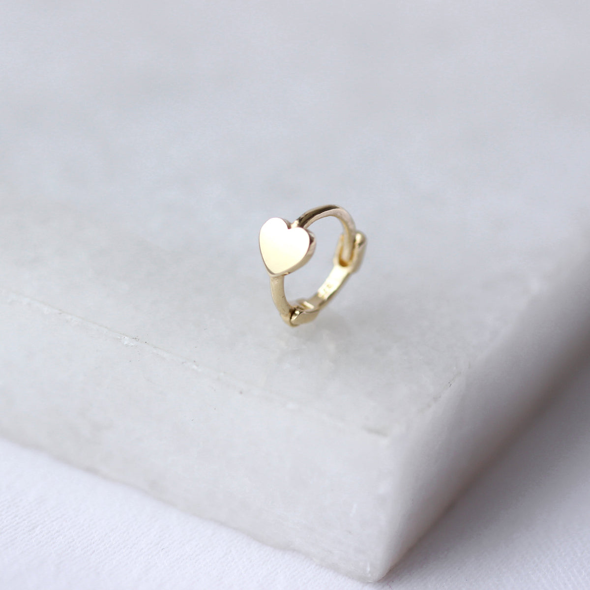 Piercing créole en or 9 carats en forme de petit cœur de 7 mm, calibre 26