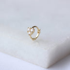 Piercing créole hélix en or 9 carats avec petit cœur en zircone cubique de 7 mm, calibre 26