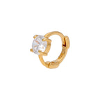 Piercing hélix rond minuscule en or 9 carats avec zircones cubiques de 3,5 mm et créole de 7 mm, calibre 26